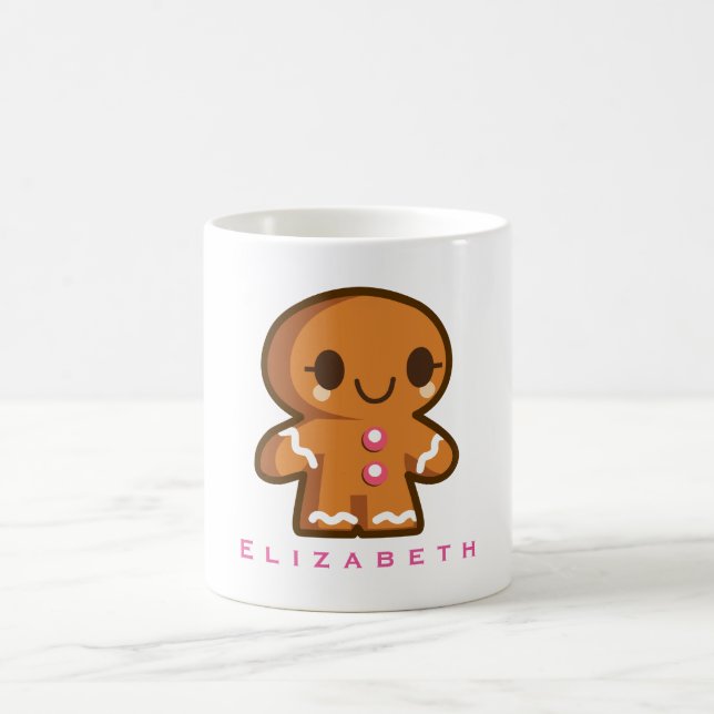 Niedlich Gingberbread Girl Personalisiert Tasse (Mittel)