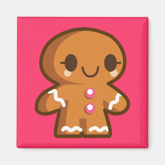 Niedlich Gingberbread Man Magnet (Vorne)
