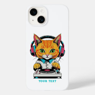 Niedlich Ginger Cat DJ Pop Art Design Retro Kopfhö Case-Mate iPhone 14 Hülle