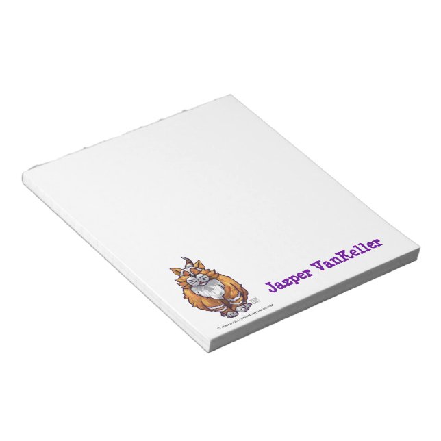 Niedlich Ginger Cat Personalisiert Notepad Notizblock (angewinkelt)