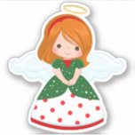 Niedlich Ginger Christmas Angel Aufkleber<br><div class="desc">Niedlicher Weihnachtsginger haariger Engelsaufkleber.</div>