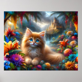 Niedlich Ginger Kitten im tropischen Paradies Fant Poster