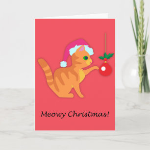Niedlich Ginger Kitten Weihnachten Karte