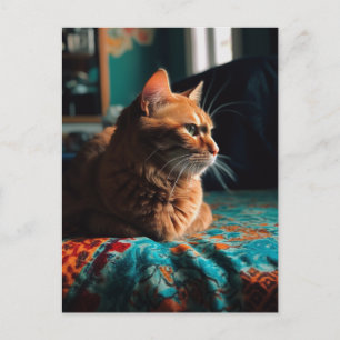 Niedlich Ginger Kitty Aquamarin Blanket Postkarte