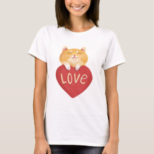 Niedlich Ginger Kitty Liebe T-Shirt