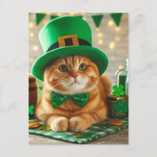 Niedlich Ginger St. Patricks Day Cat Postkarte