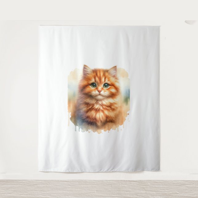 Niedlich Ginger Tabby Cat Classic T - Shirt Wandteppich (Vorderseite)