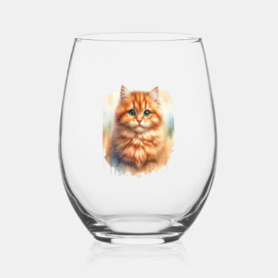 Niedlich Ginger Tabby Cat Classic T - Shirt Weinglas Ohne Stiel