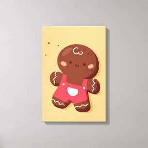 Niedlich Gingerbread Boy Leinwanddruck