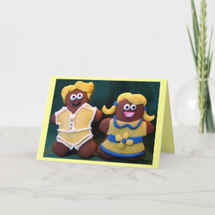 Niedlich Gingerbread Couple Wedding Karte