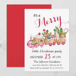 Niedlich Gingerbread Express Kleines Party Einladung