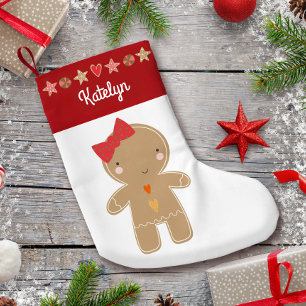 Niedlich Gingerbread Girl Holiday Cookie Border Na Kleiner Weihnachtsstrumpf