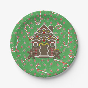Niedlich Gingerbread House Gingerbread Couple Pappteller