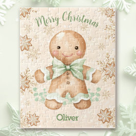 Niedlich Gingerbread Man Boy Name Weihnachten Puzzle