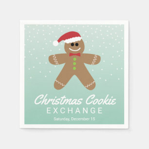Niedlich Gingerbread Man Christmas Cookie Exchange Serviette