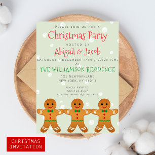 Niedlich Gingerbread Man   Christmas Party Sage Gr Einladung