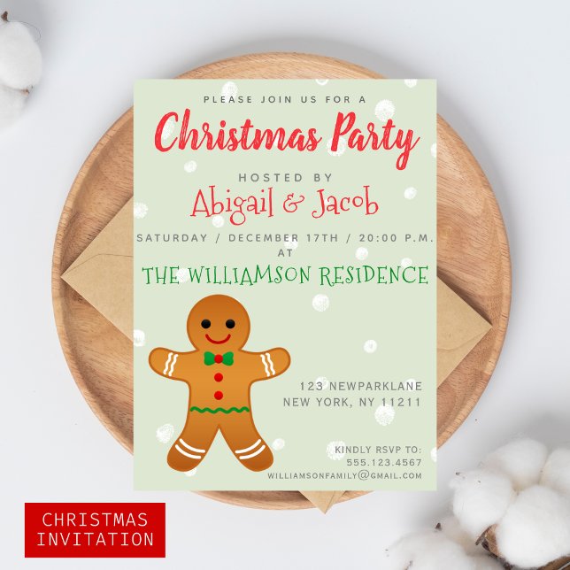 Niedlich Gingerbread Man | Christmas Party Sage Gr Einladung (Von Creator hochgeladen)