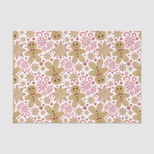 Niedlich Gingerbread Man & Peppermint Weihnachten Seidenpapier