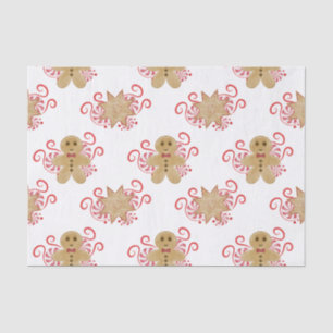 Niedlich Gingerbread Man & Peppermint Weihnachten Seidenpapier