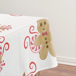 Niedlich Gingerbread Man & Peppermint Weihnachten Tischdecke