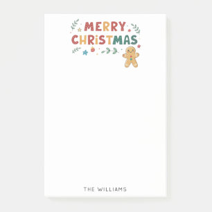 Niedlich Gingerbread Mann Frohe Weihnachten Post-it Klebezettel