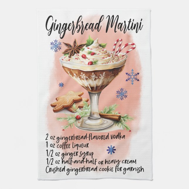 Niedlich Gingerbread Martini Weihnachtsgetränk Rez Geschirrtuch (Vertikal)