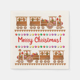 Niedlich Gingerbread Weihnachtszüge Serviette