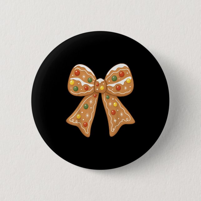 Niedlich Gingerbrei Coquette Bow Weihnachten Weihn Button (Vorderseite)