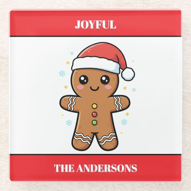 Niedlich Gingerbrei Man Custom Christmas Glasuntersetzer (Vorderseite)