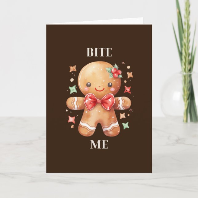 Niedlich Gingerbrei Man Funny Christmas Card Karte (Vorderseite)