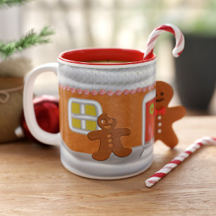 Niedlich Gingerbrei Mann Mit Monogramm Weihnachten Zweifarbige Tasse