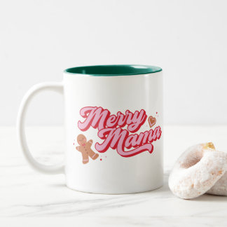 Niedlich Gingerbrot Cookie Merry Mama Weihnachten Zweifarbige Tasse