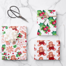 Niedlich Gingerbrot Cookie Weihnachtsdusche Geschenkpapier Set