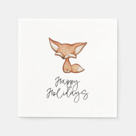 Niedlich Gingerbrot Fox Holiday Napkin Serviette