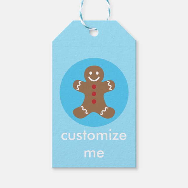 Niedlich Gingerbrot Man Custom Christmas Party Geschenkanhänger (Vorderseite)