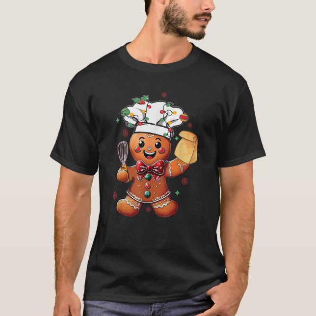 Niedlich Gingerbrot Mann Baker Weihnachtsweihnacht T-Shirt (Vorderseite)