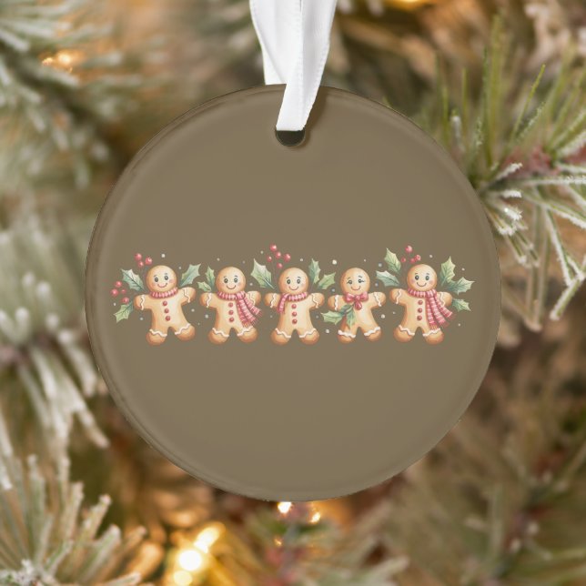 Niedlich Gingerbrot Mann Weihnachten Weihnachtsfes Ornament (Baum)