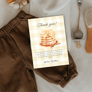 Niedlich Gingham Bow Pancake Brunch Babydusche Dankeskarte
