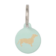 Niedlich Gingham Dackel Duck Egg Blue