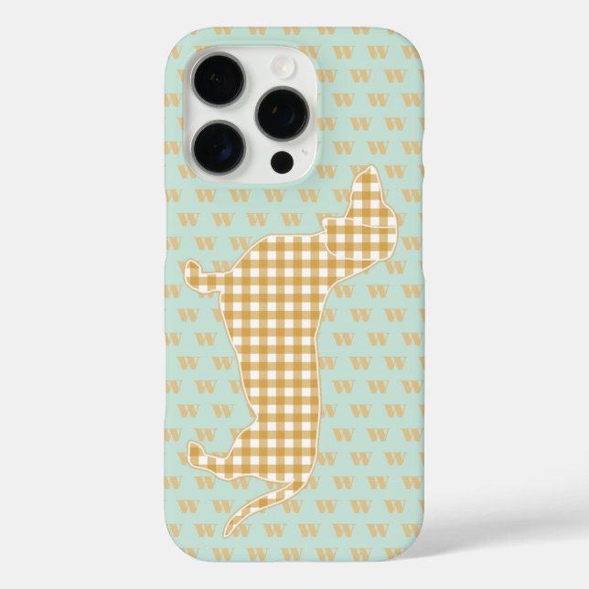 Niedlich Gingham Dackel Monogram Duck Blue Case-Mate iPhone Hülle (Rückseite)