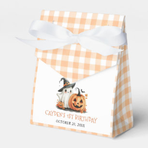 Niedlich Gingham Halloween Ghost 1. Geburtstag Geschenkschachtel