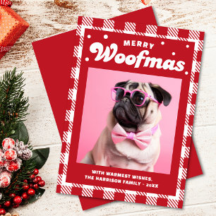 Niedlich Gingham Pattern Merry Woofmas Feiertagskarte
