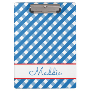 Niedlich Gingham Personalisiert Clipboard Klemmbrett