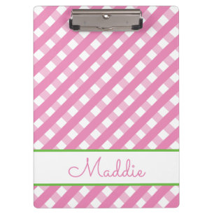 Niedlich Gingham Personalisiert Clipboard Klemmbrett