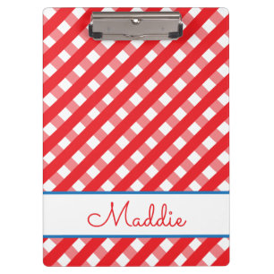 Niedlich Gingham Personalisiert Clipboard Klemmbrett