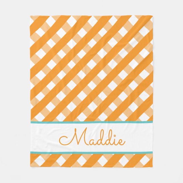 Niedlich Gingham Personalisiert Fleece Blanket (Vorderseite)