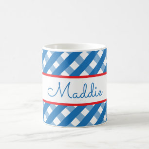Niedlich Gingham Personalisierte Mug Kaffeetasse