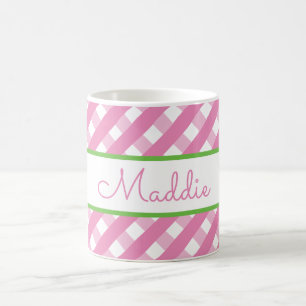 Niedlich Gingham Personalisierte Mug Kaffeetasse