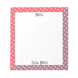 Niedlich Giral Coral Rosa Farbe Mit Monogramm Notizblock