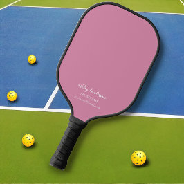Niedlich Giralrosa Monogramm Name + Kontaktinforma Pickleball Schläger